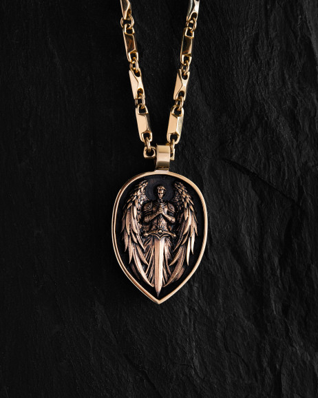 Pendant ARCHANGEL MICHAEL ​(14k yellow gold)