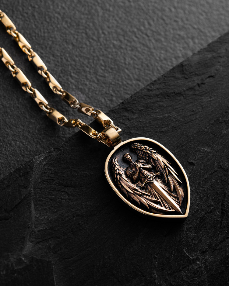Pendant ARCHANGEL MICHAEL ​(14k yellow gold) 3
