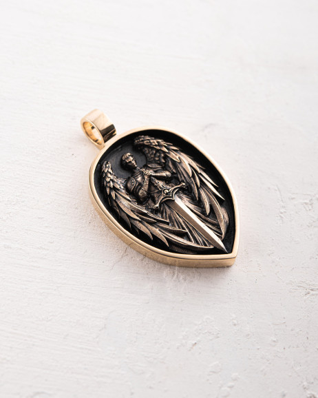 Pendant ARCHANGEL MICHAEL ​(14k yellow gold) 5