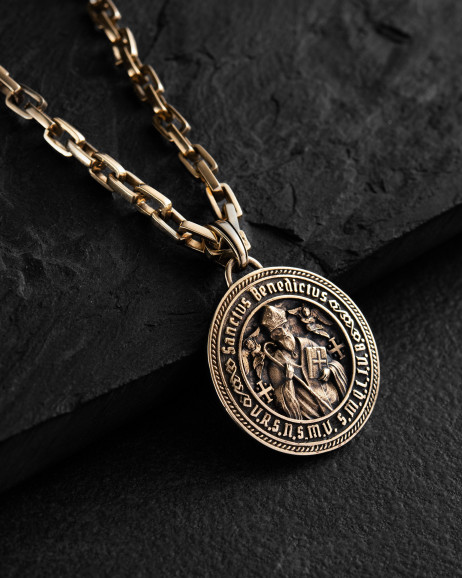 Pendant SANCTUS BENEDICTUS ​(14k yellow gold) 3