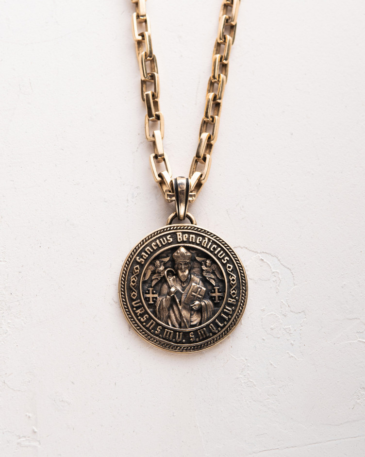 Pendant SANCTUS BENEDICTUS ​(14k yellow gold) 4