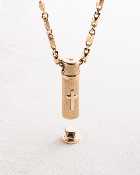 Pendant RELIQUARY WITH THE CROSS ​(14k yellow gold)
