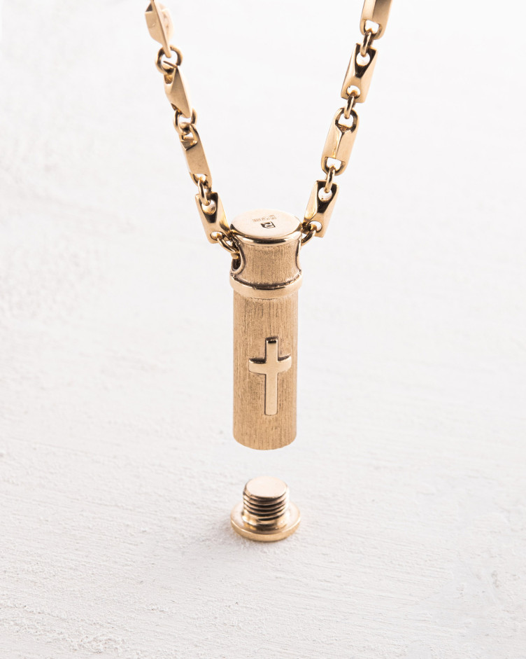 Pendant RELIQUARY WITH THE CROSS ​(14k yellow gold)