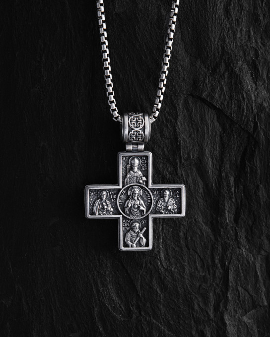 Серебряный крес GUARDIAN SAINTS / Кулоны + 5