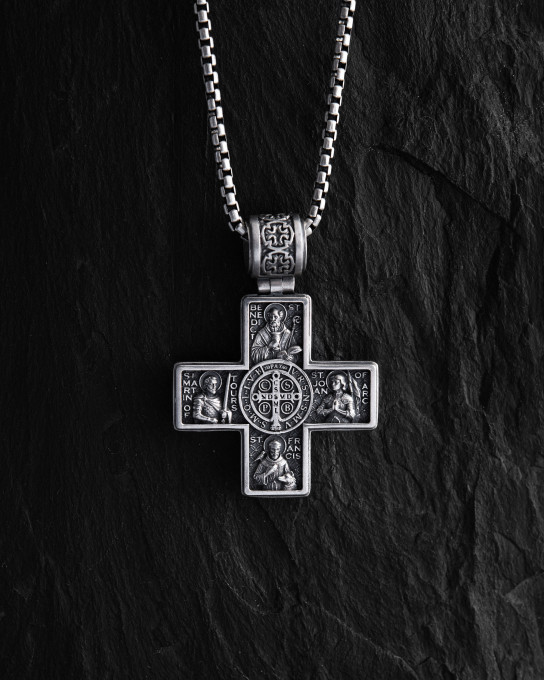 Серебряный крес GUARDIAN SAINTS / Кулоны + 6