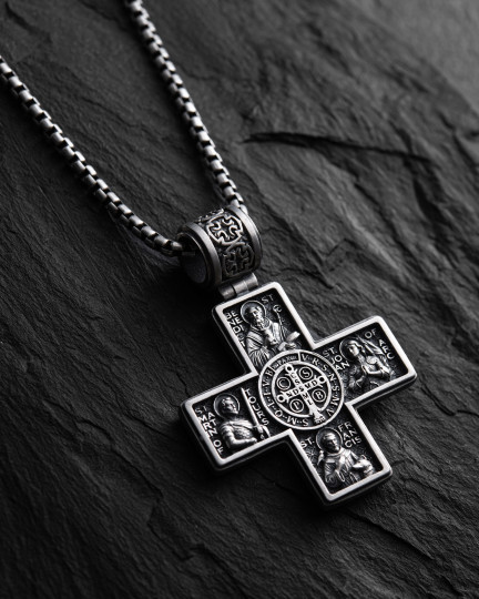 Срібний хрест GUARDIAN SAINTS / Кулони + 3