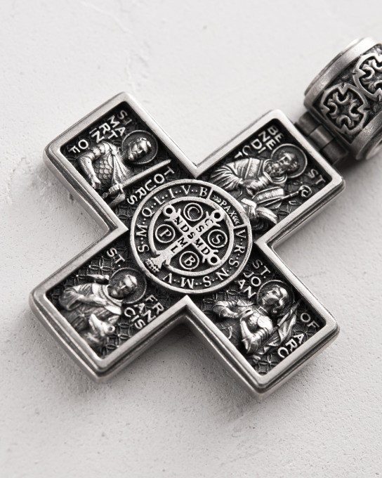 Серебряный крес GUARDIAN SAINTS / Кулоны + 8