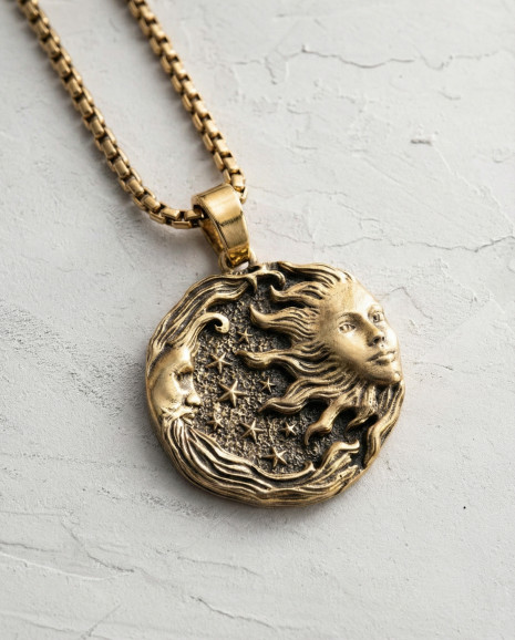 Кулон SUN MOON and STARS (желтое золото) 4