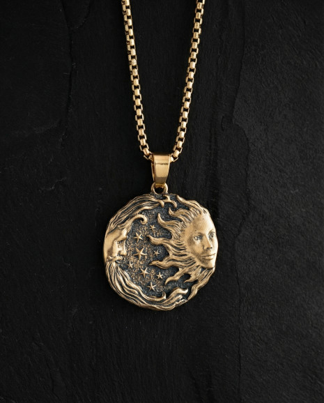 Кулон SUN MOON and STARS (жовте золото)