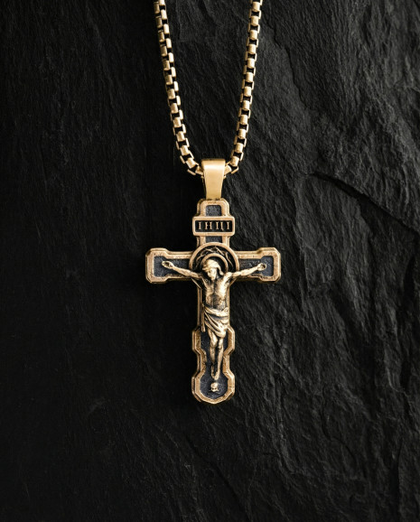 Хрест FILIUS UNIGENITUS DEI (жовте золото)