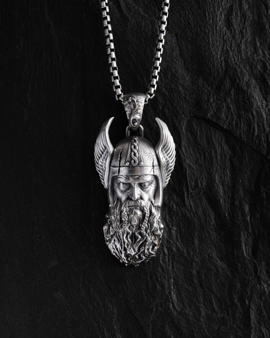 Срібний кулон VIKING WARRIOR ODIN / Кулони