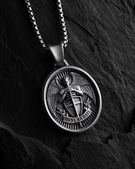 Серебряный кулон SAINT MICHAEL / Кулоны + 4