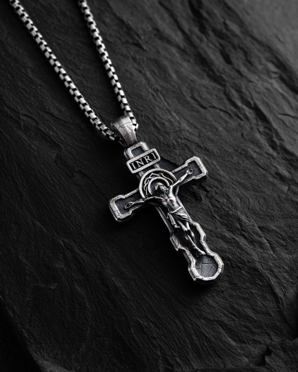 Серебряный крест FILIUS UNIGENITUS DEI. INRI / Кулоны + 2