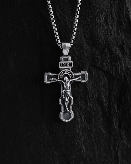 Серебряный крест FILIUS UNIGENITUS DEI. INRI / Кулоны