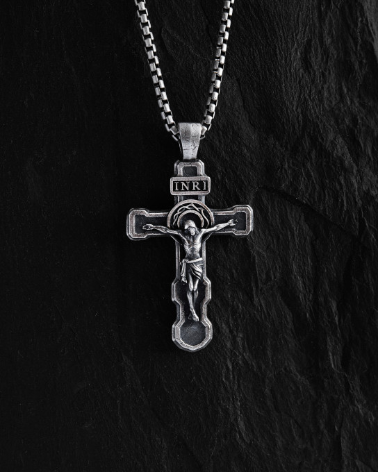 Срібний хрест FILIUS UNIGENITUS DEI. INRI / Кулони
