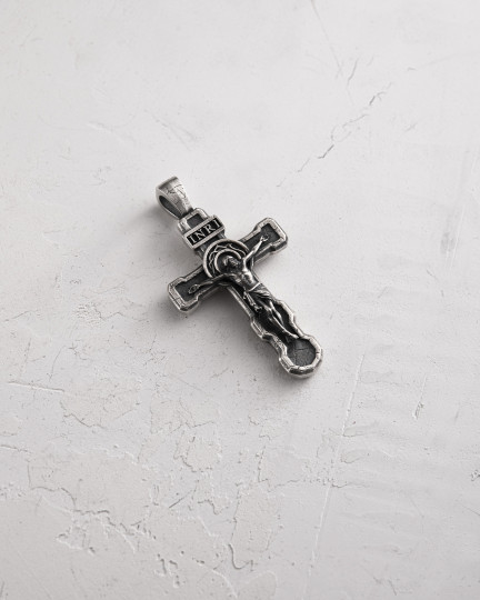 Серебряный крест FILIUS UNIGENITUS DEI. INRI / Кулоны + 4