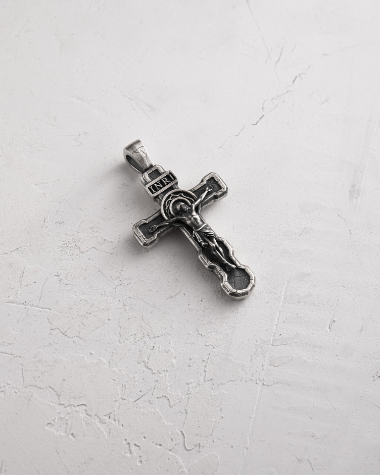 Срібний хрест FILIUS UNIGENITUS DEI. INRI 4