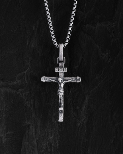 Срібний хрест CRUCIFIXION OF JESUS. ІНЦІ / Кулони