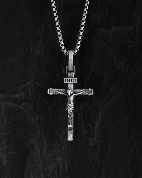 Срібний хрест CRUCIFIXION OF JESUS. ІНЦІ / Кулони