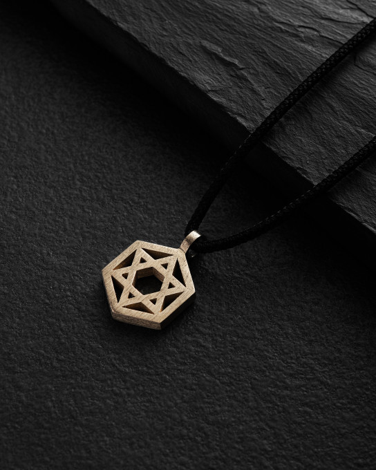 Кулон HEBREW STAR (жовте золото) / Кулони + 3