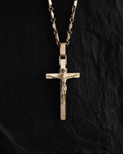 Хрест CRUCIFIXION of JESUS CHRIST. REDEMPTION (жовте золото) / Кулони + 2
