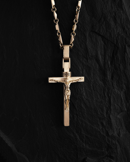 Хрест CRUCIFIXION of JESUS CHRIST. REDEMPTION (жовте золото) / Кулони + 2