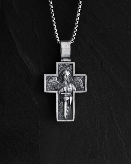 Срібний хрест ARCHANGEL MICHAEL / Кулони