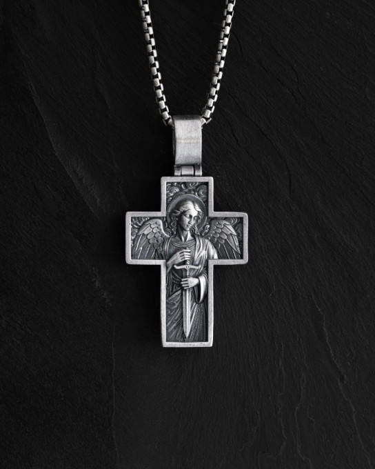 Срібний хрест ARCHANGEL MICHAEL / Кулони