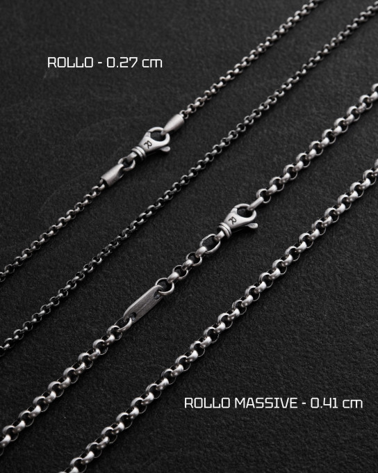 Серебряная цепочка - плетение ROLLO / Цепочки + 3