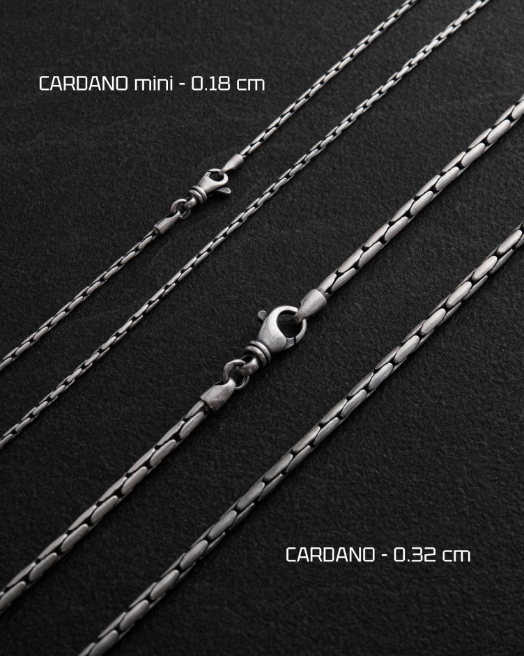 Серебряная цепочка – плетение CARDANO 3