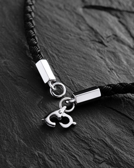 Шелковый шнурок FACET со вставками из белого золота 2