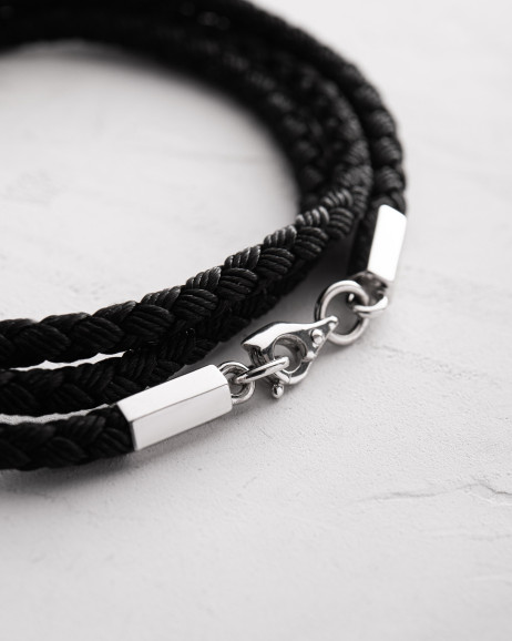 Шелковый шнурок FACET со вставками из белого золота 4