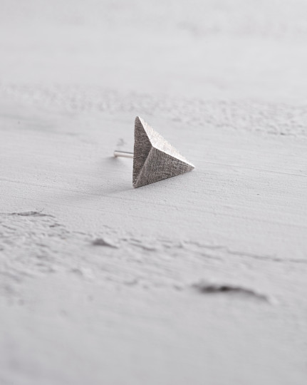 Срібна моносережка PYRAMID / Сережки + 4