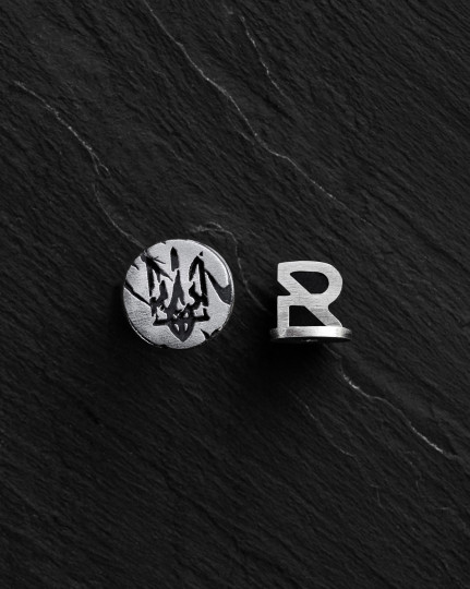 Срібна моносережка TRIDENT OF UKRAINE / Сережки