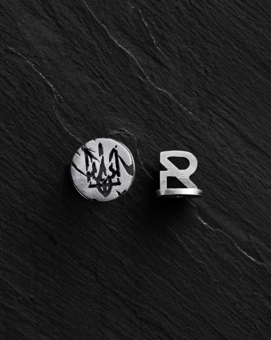 Срібна моносережка TRIDENT OF UKRAINE / Сережки