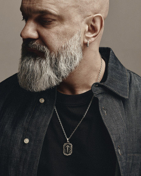 Срібна сережка - кільце HARD 8