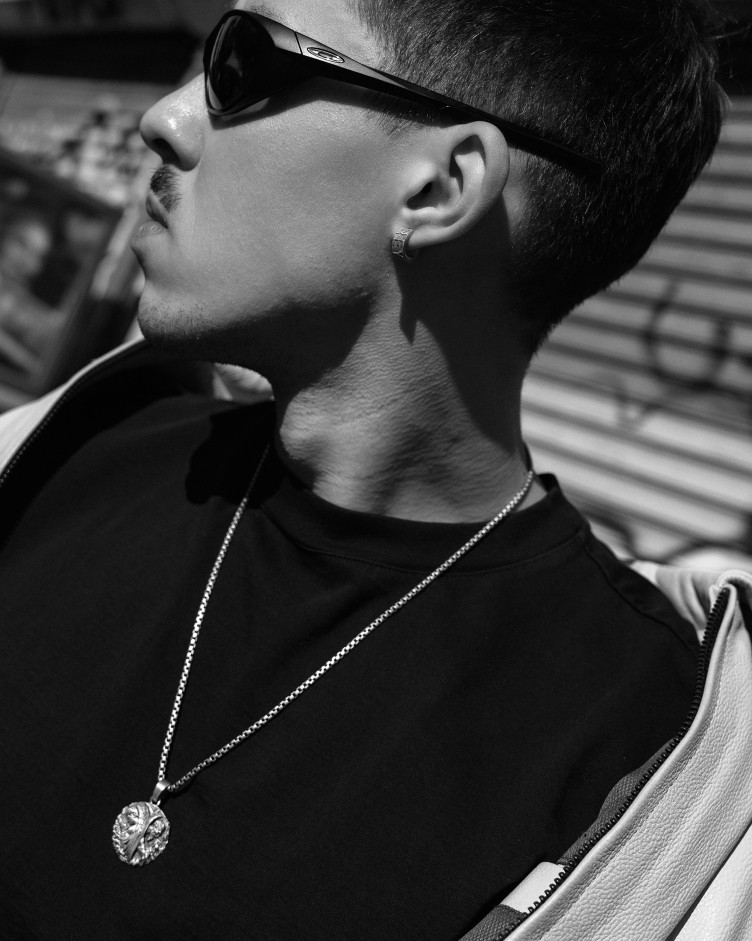 Silver single - earring REYTEL 8