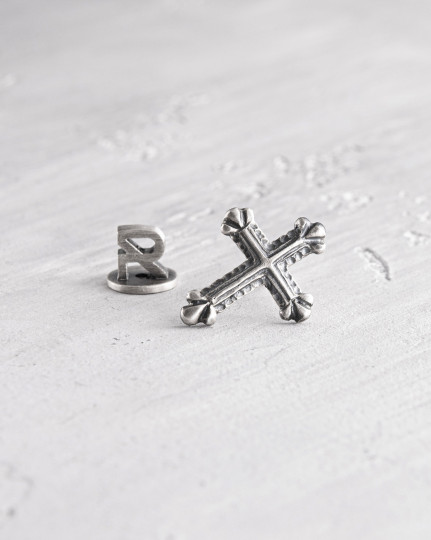 Срібна моносережка CHROME CROSS / Сережки + 4