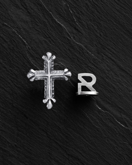 Срібна моносережка CHROME CROSS / Сережки