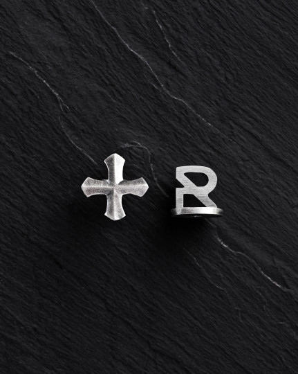 Срібна моносережка TEMPLAR CROSS / Сережки