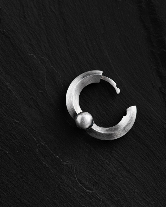 Серебряная серьга - кольцо MAZEPA / Серьги + 6