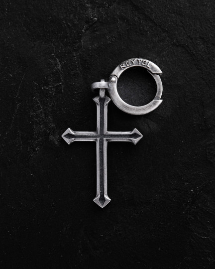 Срібна моносережка GOTHIC CROSS / Сережки