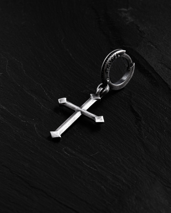 Срібна моносережка GOTHIC CROSS / Сережки + 8