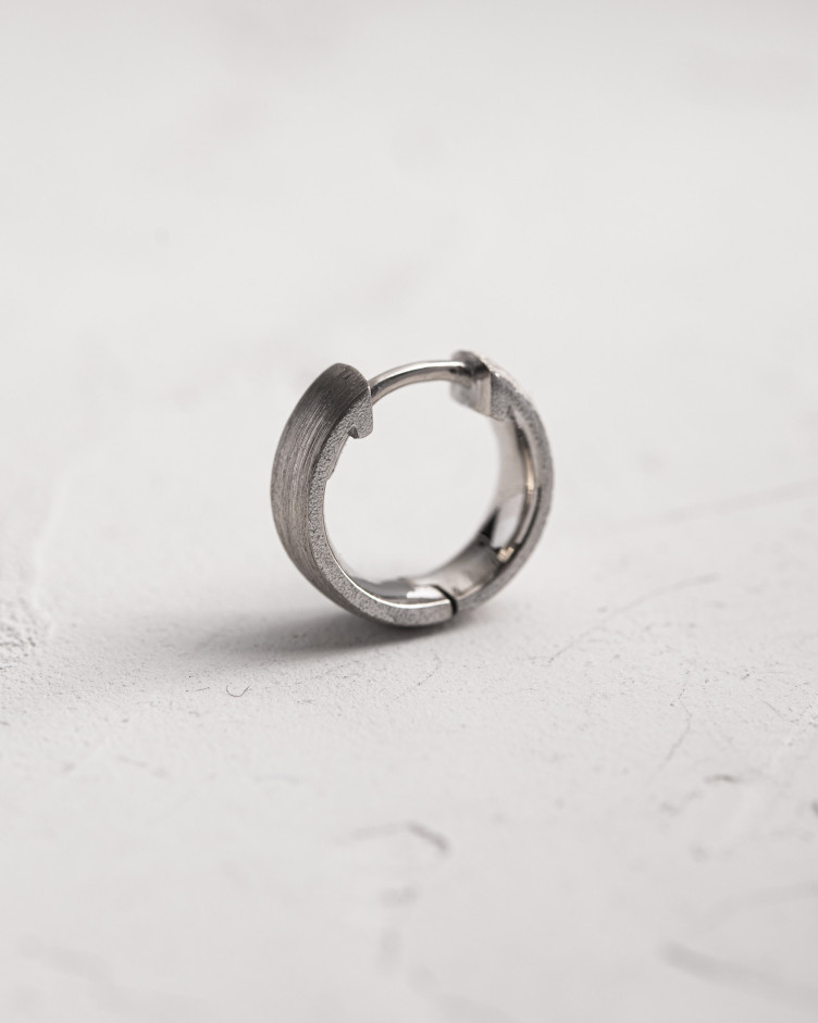 14k white gold single earring THE HOOP 4 Reytel 14k white gold single earring THE HOOP 4