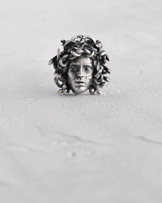 Серебряная моносерьга MEDUSA GORGON / Серьги + 3