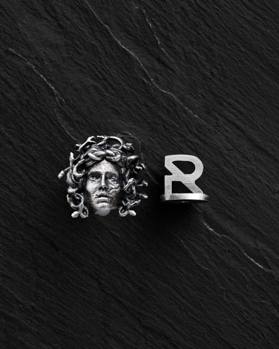 Серебряная моносерьга MEDUSA GORGON / Серьги