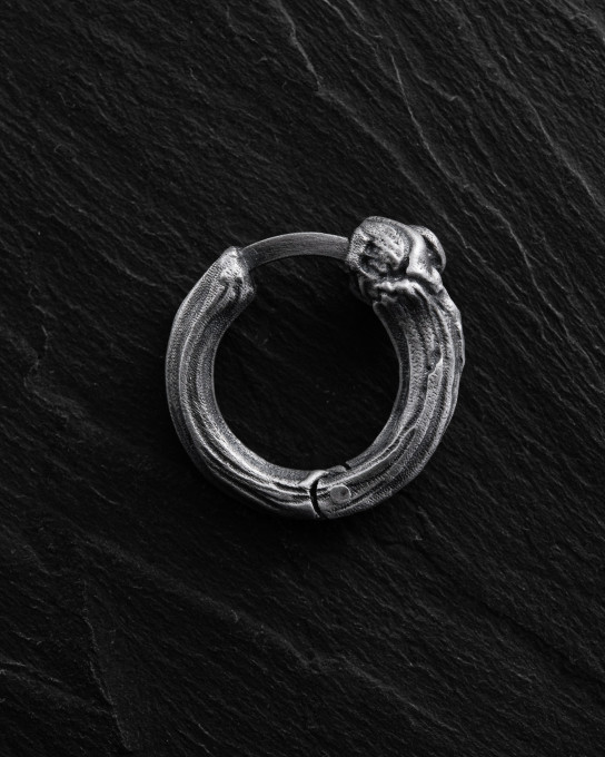 Срібна сережка - кільце BONE / Сережки + 6