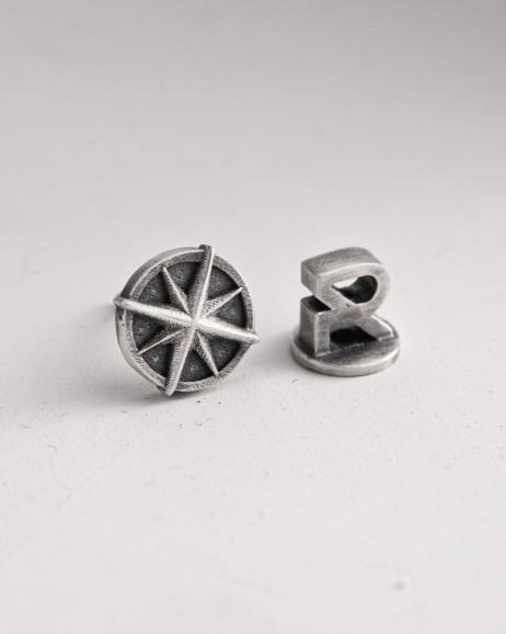 Серебряная моносерьга COMPASS 3