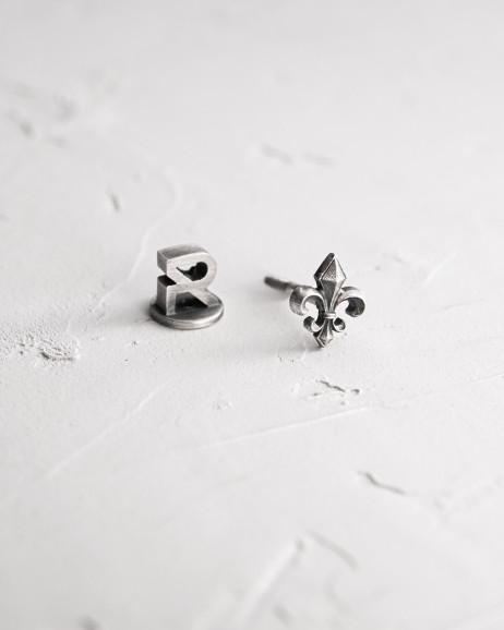 Серебряная моносерьга FLEUR DE LIS 5