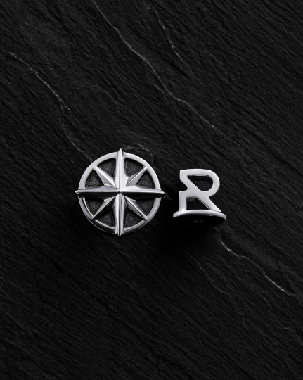 Моносерьга COMPASS (белое золото) / Серьги